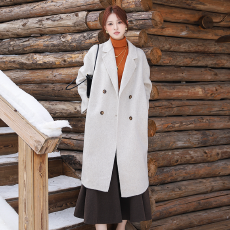 批发实拍简约经典百搭双面呢大衣 宽松显瘦重磅长款羊毛外套女秋冬