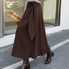 批发实拍小众设计感<b class='q'>修身</b>显瘦垂感西装料长裙女秋 高腰半身裙
