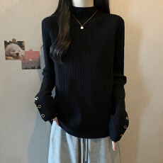 批发实拍 胖mm春装大码女装新款半高领针织衫显瘦韩版毛衣打底衫上衣