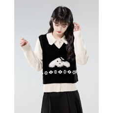批发实拍 大码女装秋冬装<b class='q'>胖</b><b class='q'>mm</b><b class='q'>加厚</b>毛衣显瘦假两件针织衫可爱宽松上衣