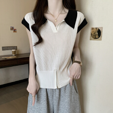 批发实拍 胖妹妹夏装大码女装新款设计感翻领镂空短袖T恤显瘦凉感上衣