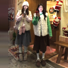 批发韩系穿搭一整套小个子香风羊羔毛<b class='q'>马甲</b>毛衣裙子套装女秋冬2025新款