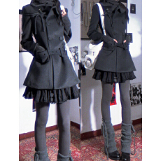 批发韩系巨好看的灰色双排扣低腰带毛呢大衣女冬季收腰气质<b class='q'>中长款</b>外套