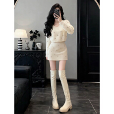 批发巨好看秋冬装一整套裙女通勤气质减龄千金感针织<b class='q'>毛衣</b>包臀短裙套装