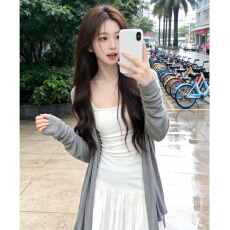 批发巨好看韩系穿搭一整套白色吊带连衣裙女2026新款<b class='q'>春</b>款气质套装长裙