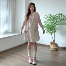 批发2026新款早春开衫碎花吊带裙子套装女夏季韩系一整套ootd穿搭长裙