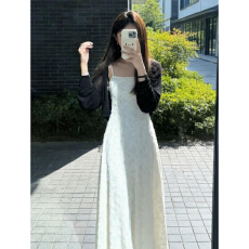 批发法式温柔白色吊带连衣裙子女夏季2026新款早春穿搭一整套气质<b class='q'>长裙</b>