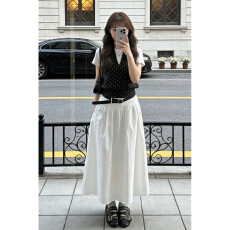 批发法式白色半身连衣裙子女夏季2026年新款超火独特漂亮早春漂亮套装