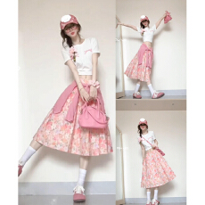 批发早春季韩系温柔氛围感粉色碎花长裙连衣裙子女夏2026新款穿搭套装