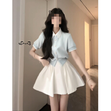 批发夏季绝美一整套ootd穿搭连衣裙子女夏季学院风独特漂亮套装<b class='q'>蓬蓬</b>裙