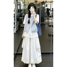 批发独特漂亮巨好看套<b class='q'>装</b>女夏2026超火<b class='q'>气质</b>减龄马甲叠穿T恤<b class='q'>裤</b>子三件套