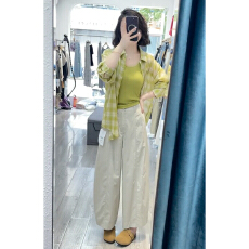 批发文艺复古格子翻领长袖衬衫<b class='q'>女装</b>夏季新款休闲百搭宽松显瘦防晒外套