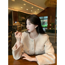 批发2026原创甜美法式少女风千金高级感粉色冬羊毛套装女外套裙子