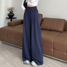 批发实拍175高个子复古运动<b class='q'>裤</b>女2026低腰抽绳宽松显瘦直筒休闲阔腿<b class='q'>裤</b>