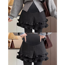 批发孕妇裤毛呢花苞短裤2026外穿秋冬季显瘦阔腿裤小个子辣妹打底靴裤