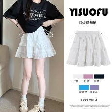 批发孕妇裙白色蕾丝短裙夏季2026新款芭蕾风蛋糕裙高腰a字蓬蓬半身裙