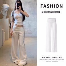 批发孕妇裤白色阔腿裤夏季薄款2026新款显瘦直筒休闲宽松垂坠感拖地裤