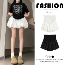 批发孕妇裤白色花苞裤裙夏2026新款休闲小个子蓬蓬裙a字阔腿灯笼短裤