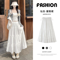 孕妇裙白色蛋糕裙夏季薄2026新款中长款a字半身裙宽松韩系蓬蓬裙