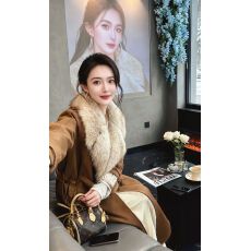 批发皮毛一体2025秋冬新款女仿真狐狸毛外套女长款宽松加厚保暖大衣