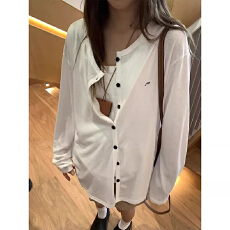 批发欣旺 官图 莱雅210克1*1 黑扣刺绣开衫<b class='q'>卫衣</b>薄款长袖防晒外套女装