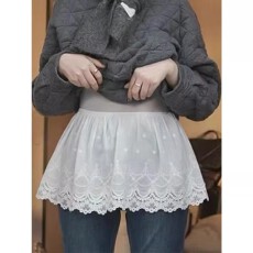 批发欣旺 官图 原版棉花边 打底神器下摆遮屁帘秋内搭蕾丝裙半身裙女