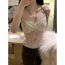 批发欣旺 官图 原版蕾丝+内里 性感辣妹无袖打底透感蕾丝边吊带背心女