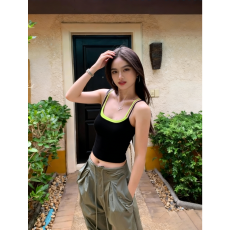 批发欣旺 官图 1*1随心裁 260克 多巴胺假两件撞色双肩<b class='q'>吊带</b><b class='q'>背心</b>女夏季