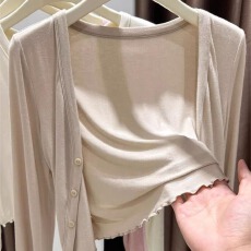 批发欣旺 官图 随心裁莫代尔260克1*1 防晒上衣<b class='q'>长袖</b>T恤薄款<b class='q'>开衫</b>外套女