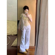 批发欣旺 官图随心裁随心裁 260克 2*2 法式独特黄色短款正肩<b class='q'>打底衫</b>女