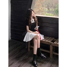 批发欣旺 官图 随心裁<b class='q'>莫代尔</b>260克1*1 甜美假两件撞色设计感短袖<b class='q'>T</b><b class='q'>恤</b>女