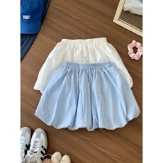 批发欣旺 官图 原版布料 韩系花苞裙小个子蓬蓬裙高腰蓝色蛋糕短裙女