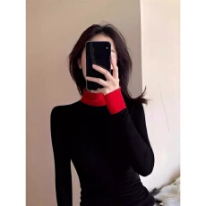批发欣旺 官图 随心裁莫代尔260克1*1 气质辣妹别致内搭显瘦<b class='q'>长袖</b>上衣