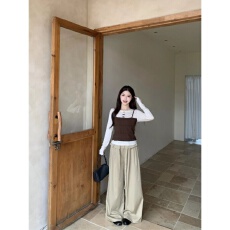 欣旺 官图 随心裁260克1*1+全针线+防伪扣吊牌 韩系撞色假两件女