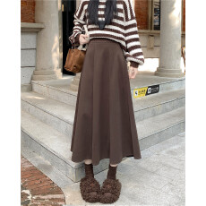 批发大码实拍2025冬季新款毛呢<b class='q'>半身</b>裙女遮肚显廋中长款高腰A字大摆裙