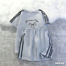 批发运动套装套装夏季2026休闲跑步短袖短裤运动风两件套时尚