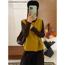 批发侧边系带羊毛针织马甲背心女欧洲站2026<b class='q'>秋</b>装新款欧货女装潮