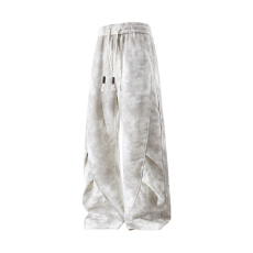 批发美式高街扎染脏脏裤男<b class='q'>夏</b>季新款宽松直筒大码阔腿裤男生休闲长裤子