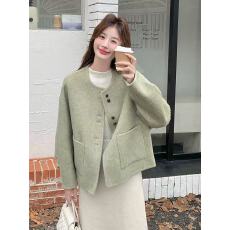 批发小香风大衣女短款小个子2025年新款韩版秋<b class='q'>冬</b>毛呢外套高级感呢子
