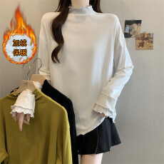 批发实拍大码女装秋冬装新款显瘦保暖加绒<b class='q'>宽松</b>半高领减龄<b class='q'>打底衫</b>上衣