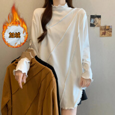 批发实价韩系大码秋冬新款胖MM慵懒风气质显瘦百搭加绒外穿打底衫女
