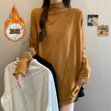 批发实价韩系大码秋冬新款胖MM慵懒风气质显瘦百搭加绒外穿打底衫女