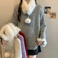 批发圣诞红色<b class='q'>毛衣</b>2026新年上衣时髦时尚洋气高级感大码宽松遮肚子藏肉