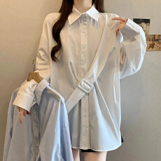 批发大码女装独特漂亮设计感长袖衬衣胖MM长袖衬衫女2026春季新款