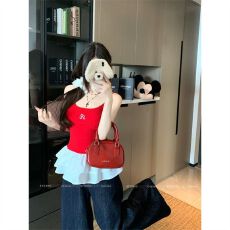 批发【莫代尔人棉】芭蕾风花边吊带<b class='q'>背心女</b>夏季甜辣修身显瘦内搭无袖