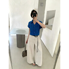 批发实拍实价韩系气球裤阔腿<b class='q'>休闲裤</b><b class='q'>女</b>显瘦高腰宽松垂感百搭防晒<b class='q'>长裤</b>