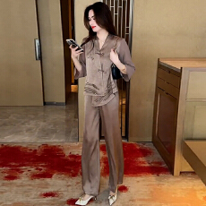 批发官图  新中式国风休闲套装女2026年夏季新款时尚印花<b class='q'>妈妈</b>装两件套