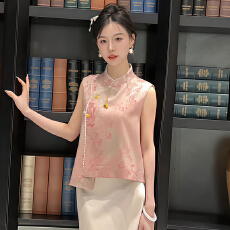 批发官图  2026夏季新款新中式国风坎肩马夹女士小个子设计感背心上衣