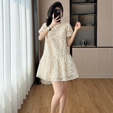 批发官图  小个子时尚减龄蕾丝连衣裙女2026夏季新款宽松百搭短裙子潮