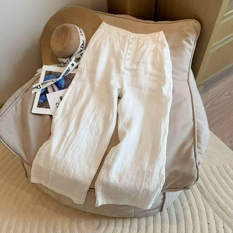 RY70065# 时尚韩版高腰休闲裤女2026夏季新款小个子遮肉显瘦阔腿裤子